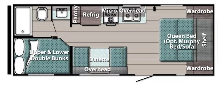 26' 2022 Gulf Stream Conquest 248BH Floorplan