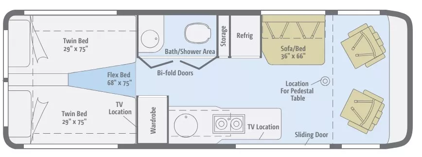 24' 2014 Winnebago Era 170A Floorplan
