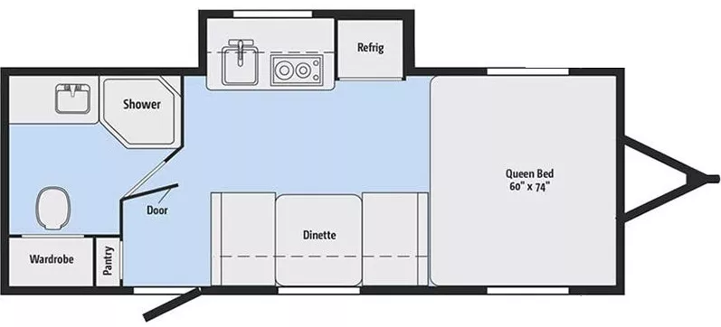 20' 2018 Winnebago Winnie Drop 170S w/Slide Floorplan