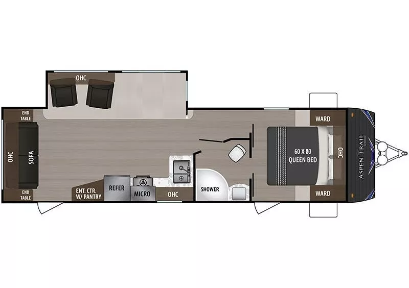 32' 2019 Dutchmen Aspen Trail 2860RLS w/Slide Floorplan