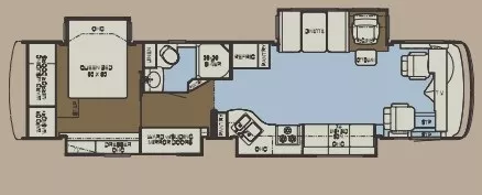 39' 2010 Newmar Ventana 3942 350hp Cummins w/4 Slides - Bunk House Floorplan