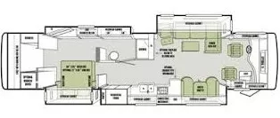 40' 2014 Tiffin Phaeton 40AH 380hp Cummins w/4 Slides Floorplan