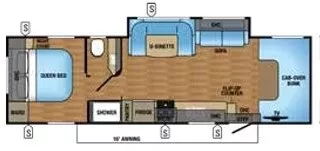 32' 2017 Jayco Greyhawk 29W w/Slide Floorplan