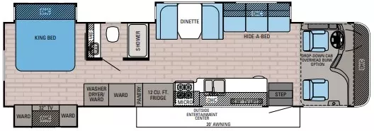 36' 2016 Jayco Precept 35S w/3 Slides Floorplan