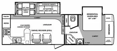 30' 2011 Forest River Wildcat 28RKSB w/Slide Floorplan