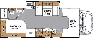 25' 2015 Forest River Coachmen Prism 2150 LE w/Slide Floorplan