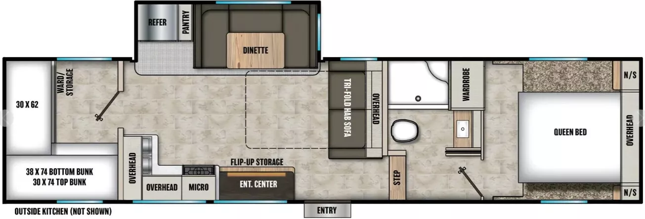 35' 2025 Shasta Phoenix Lite 274BH w/Slide - Bunk House Floorplan