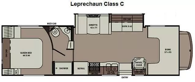 31' 2004 Coachmen Leprechan 314SS w/Slide Floorplan