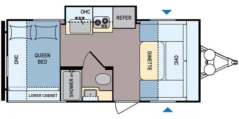 22' 2019 Dutchmen Coleman Light 1755FD w/Slide Floorplan