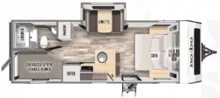 26' 2024 Forest River No Boundaries 20.3 w/Slide - Bunk House Floorplan