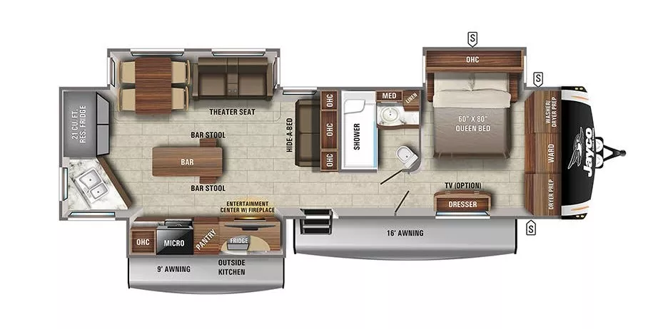 41' 2021 Jayco Eagle 332CBOK Floorplan
