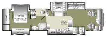 39' 2005 Fleetwood Discovery 39L 330hp Caterpillar w/4 Slides Floorplan