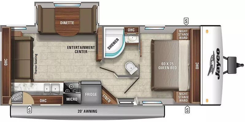 29' 2021 Jayco Jay Feather 24RL w/Slide Floorplan