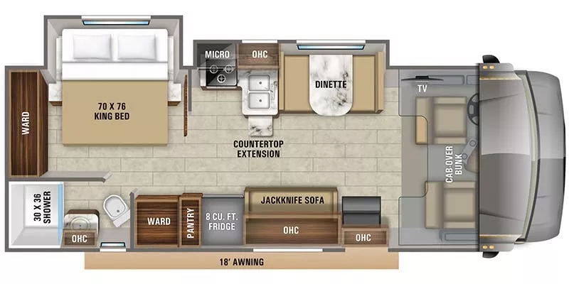 29' 2020 Jayco Greyhawk 27U w/2 Slides Floorplan