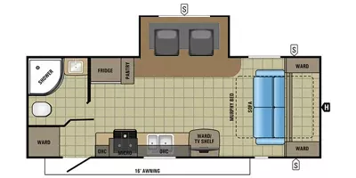 26' 2020 Jayco Jayfeather 23RBM w/Slide Floorplan
