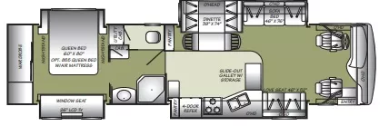 40' 2007 Fleetwood Discovery 39L 330hp Caterpillar w/4 Slides Floorplan