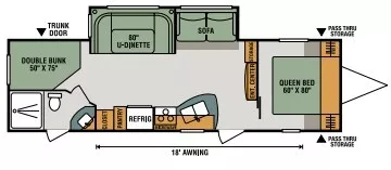33' 2018 Kz Connect 281BH w/Slide - Bunk House Floorplan