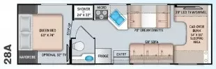 30' 2022 Thor Chateau 28A Floorplan
