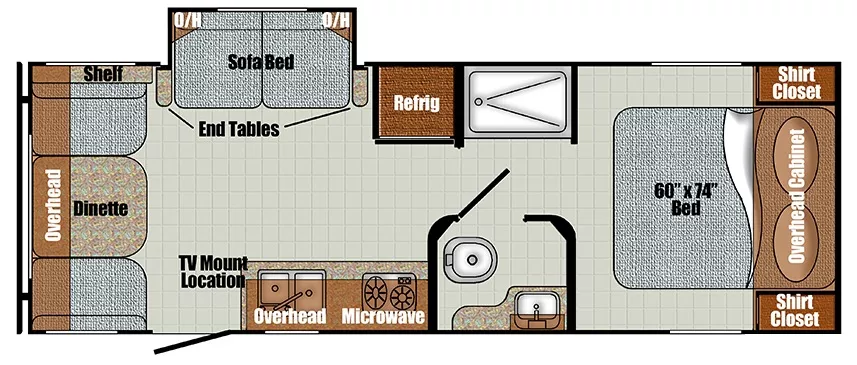 26' 2021 Gulf Stream Vintage Cruiser 23RSS w/Slide Floorplan