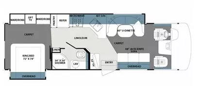 33' 2010 Forest River Georgetown 337DS w/2 Slides Floorplan