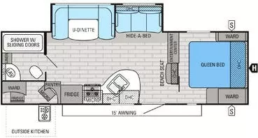 31' 2016 Jayco White Hawk 27RBOK w/Slide Floorplan