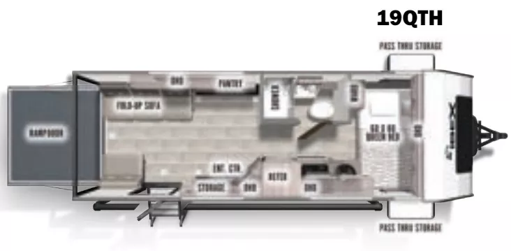 25' 2023 Forest River Ibex Toy Hauler 19QTH - Toy Hauler Floorplan