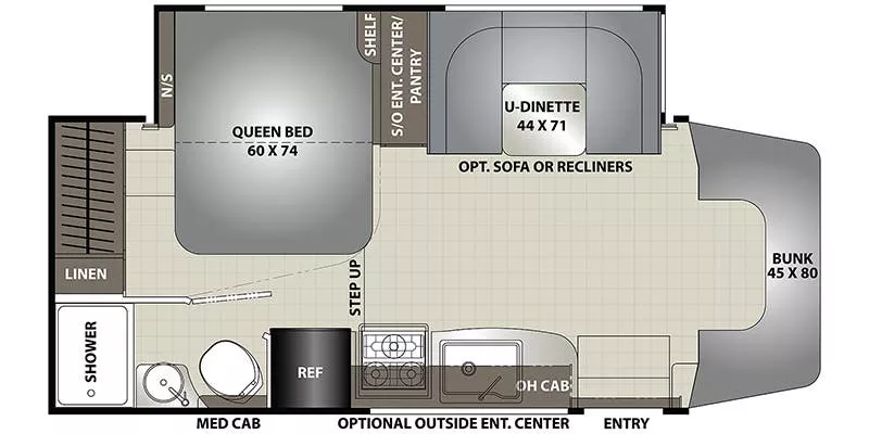 24' 2021 Coachmen Prism 24FSE w/Slide Floorplan