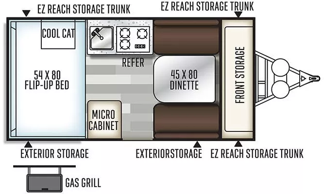 17' 2020 Forest River Rockwood Premier A122S Floorplan