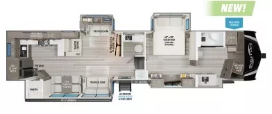 41' 2024 Grand Design Solitude 417KB w/3 Slides Floorplan