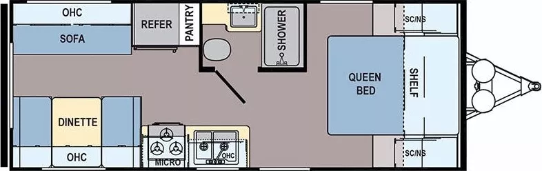 25' 2019 Dutchmen Coleman Lantern 202RD Floorplan