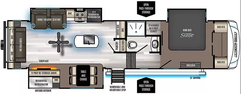 39' 2020 Forest River Cherokee Arctic Wolfe 3550 SUITE w/3 Slides Floorplan