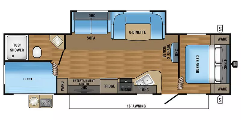 33' 2017 Jayco Jay Flight Slx 284BHSW w/Slide Floorplan