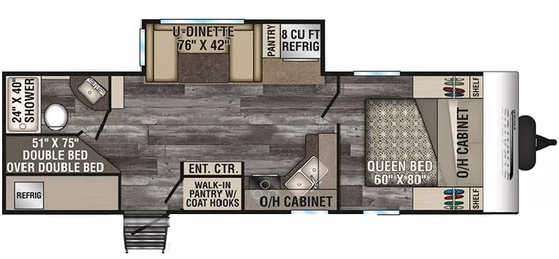 30' 2020 Venture RV Stratus 261VBH w/Slide - Bunk House Floorplan