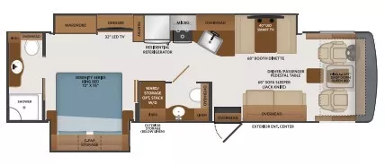 35' 2021 Fleetwood Fortis 33HB w/2 Slides Floorplan