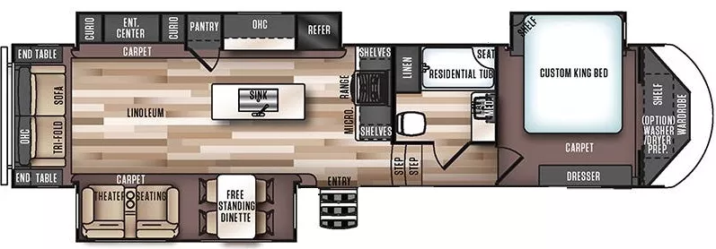 39' 2018 Forest River Salem Hemisphere Glx 337BAR w/3 Slides Floorplan
