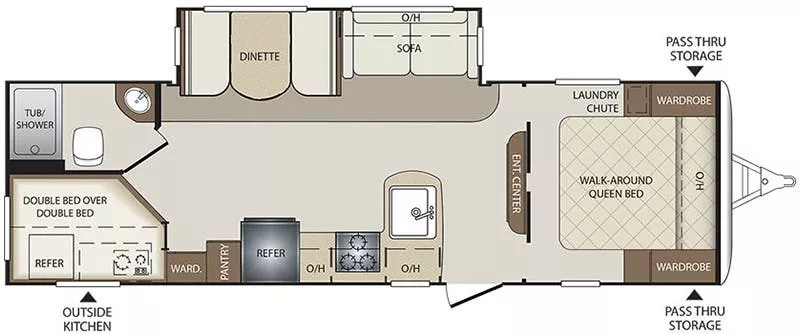 32' 2017 Keystone Bullet Ultra Lite 277BHS w/Slide - Bunk House Floorplan