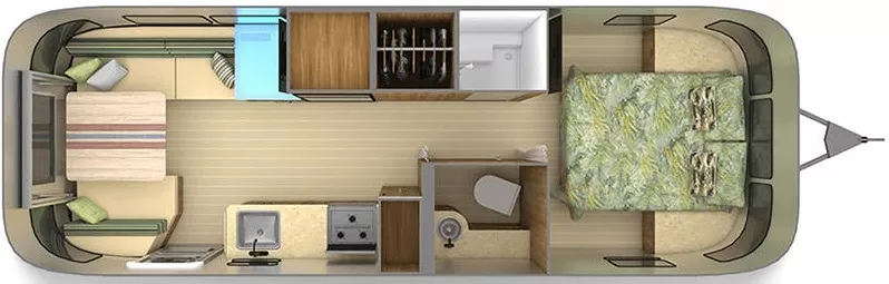 29' 2019 Airstream Tommy Bahama 27FB QUEEN Floorplan