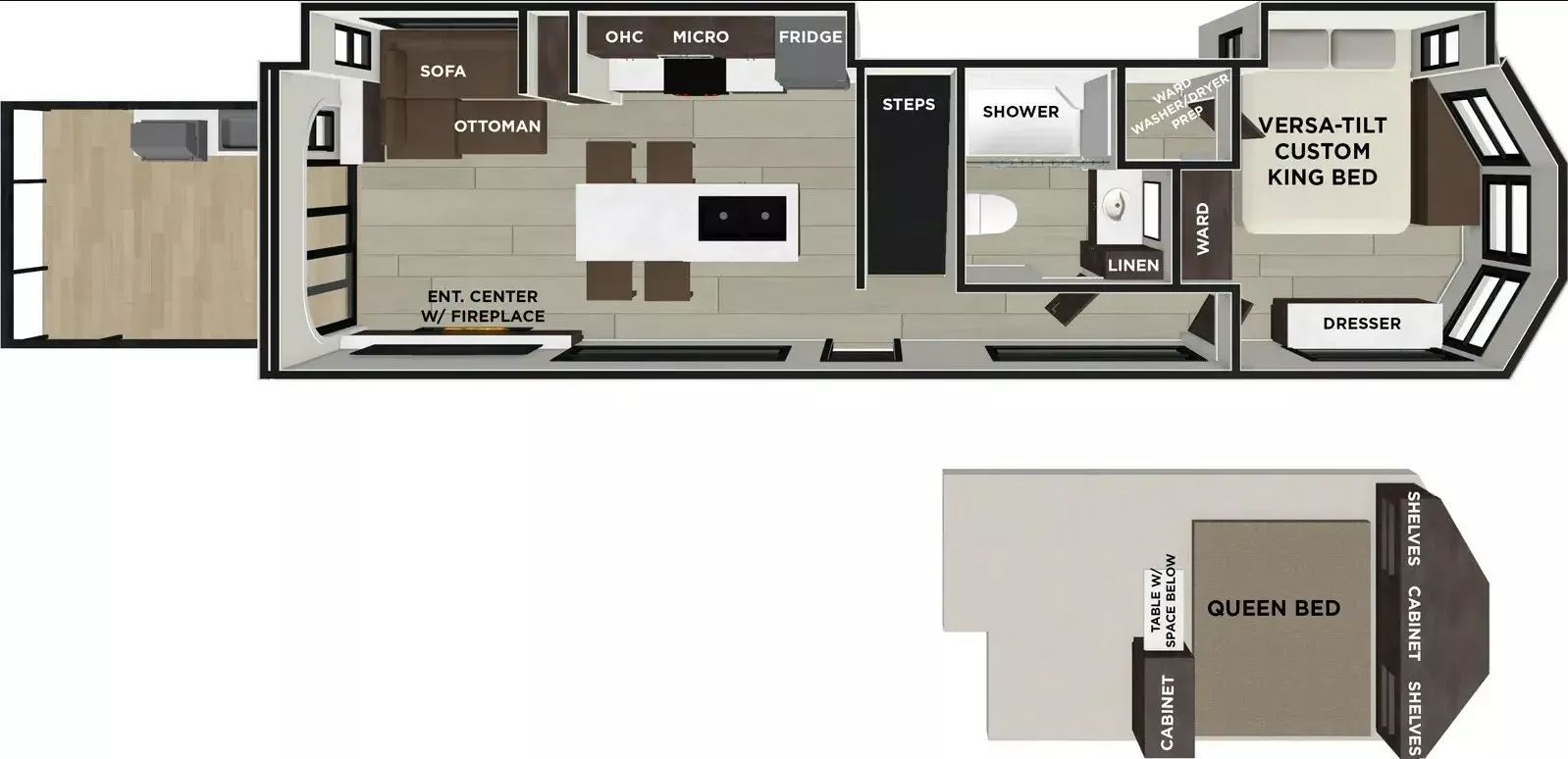 44' 2025 Forest River Wildwood GRAND LODGE 42V w/2 Slides Floorplan