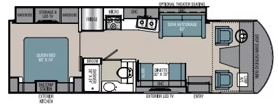 30' 2021 Coachmen Pursuit 29SS w/Slide Floorplan