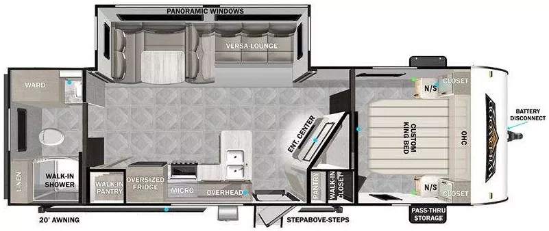 32' 2023 Forest River Wildwood Platinum 26RBSX w/Slide Floorplan