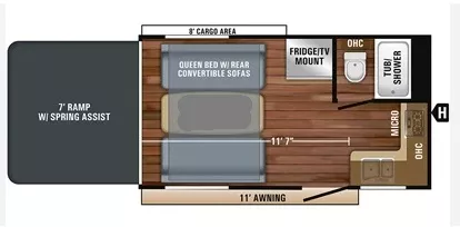 21' 2019 Jayco Octane Super Lite 161 - Toy Hauler Floorplan