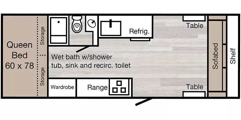 20' 2019 Trailmanor 2720QS w/Slide Floorplan