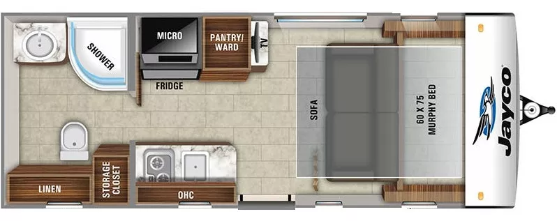 20' 2019 Jayco Hummingbird 16MRB Floorplan