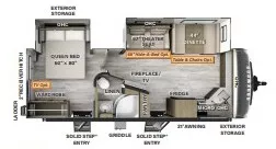 30' 2024 Forest River Rockwood Ultra Lite 2608BS w/2 Slides Floorplan