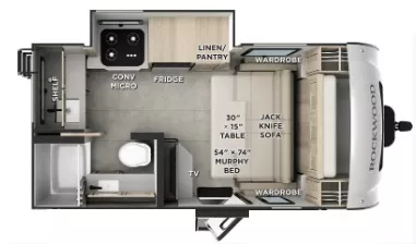 17' 2025 Forest River Rockwood Geo Pro 15FBS w/Slide Floorplan