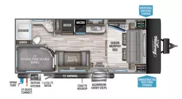 24' 2021 Grand Design Imagine Xls 21BHE - Bunk House Floorplan