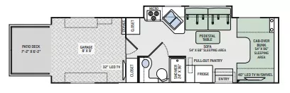 31' 2017 Thor Outlaw 29H w/Slide Floorplan