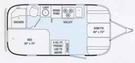 19' 2015 Airstream International 19 SERENITY Floorplan