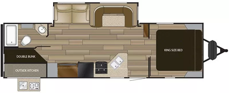32' 2018 Cruiser RV Radiance 26BH w/Slide - Bunk House Floorplan