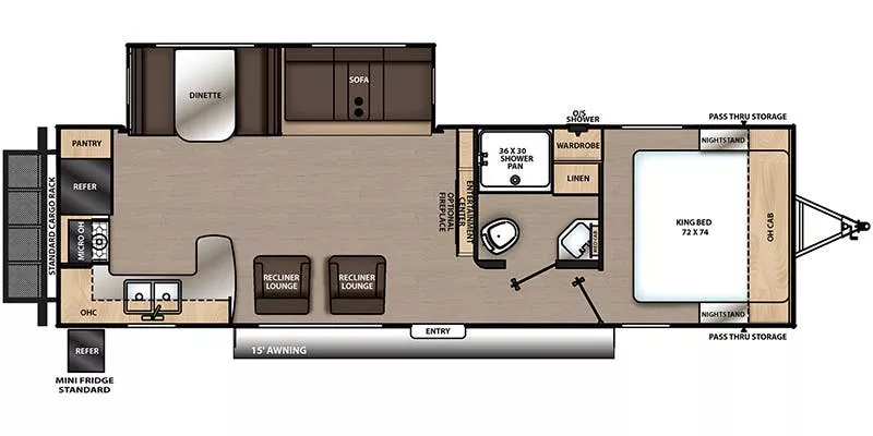 30' 2022 Coachmen Catalina Legacy 283RKS w/Slide Floorplan